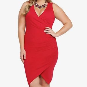 Size 3 Torrid Sleeveless Red Wrap Dress